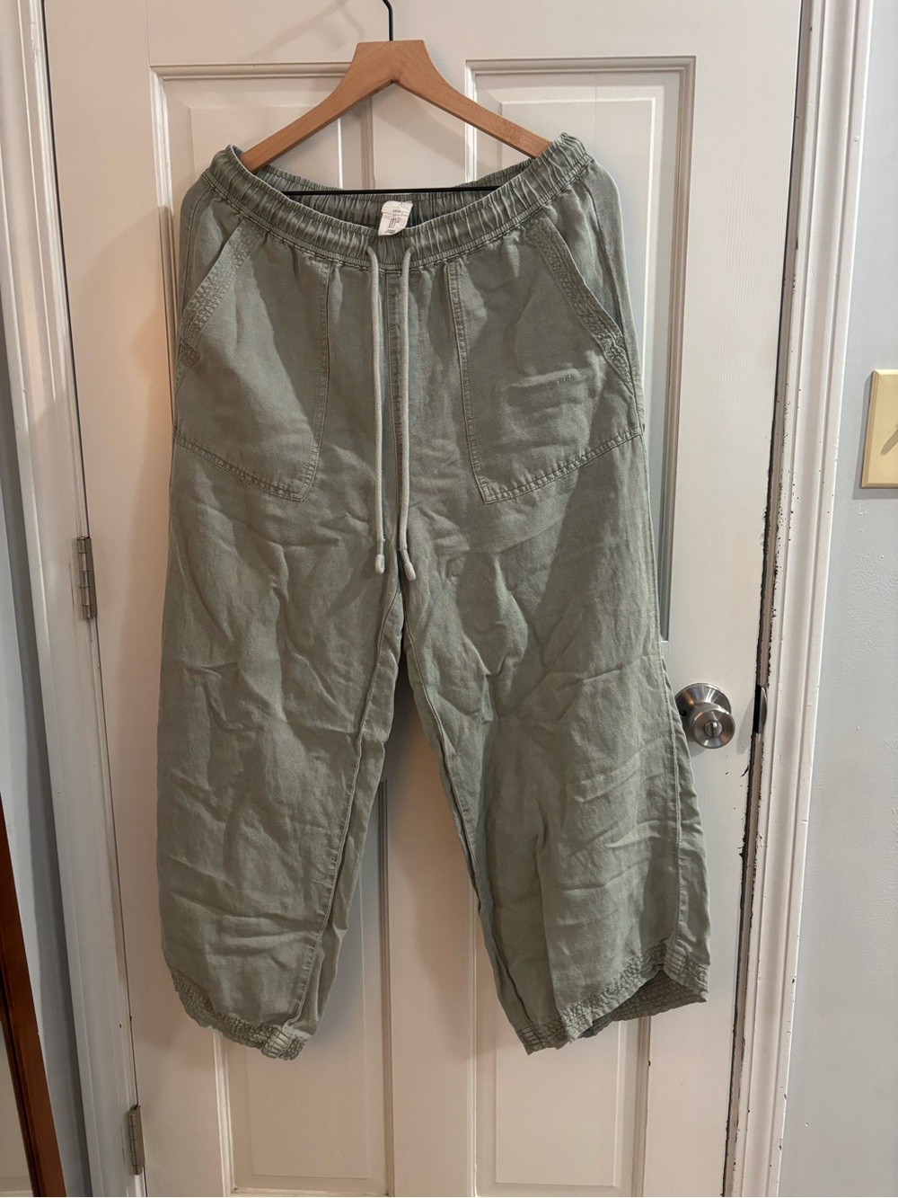 Joie Olive Green Wide Leg Drawstring Pants